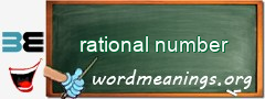 WordMeaning blackboard for rational number